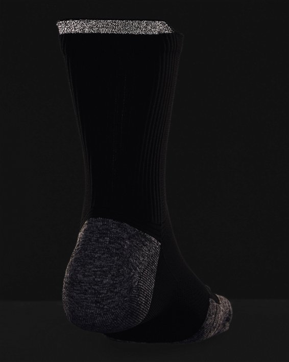 Unisex UA ArmourDry™ Run Cushion Mid-Crew Socks, Black, pdpMainDesktop image number 1
